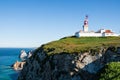 Cabo da Roca cape and lighthouse in Portugal, most western point of continental Europe Royalty Free Stock Photo