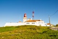 Cabo da Roca cape and lighthouse in Portugal, most western point of continental Europe Royalty Free Stock Photo