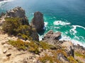 Cabo da Roca, Ocean Cape Cliffs, Portugal Royalty Free Stock Photo