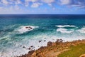 Cabo da Roca, Portugal. Lighthouse and cliffs over Atlantic Ocean, the most westerly point of the European mainland Royalty Free Stock Photo