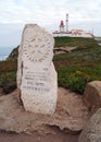 Cabo da Roca - westernmost point of continental Europe - Monuments and Lighthouse, Portugal Royalty Free Stock Photo