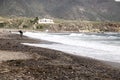 The Escullos beach with beautiful fossilized dunes and brave sea