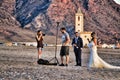 Photographer doing photo session for a wedding in Cabo de Gata, Almeria