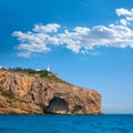 Cabo de la Nao Cape lighthouse in mediterranean sea Alicante