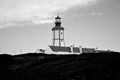 Cabo Espichel farol. Especial Cape lighthouse. Black and white photo. Portugal. Landscape. Shipping. Help. Sky.