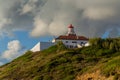 Cabo Mondego lighthouse Royalty Free Stock Photo