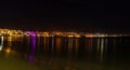 Cabo San Lucas marina at night. Long exposure, Cabo San Lucas bay in Baja California, Mexico, 2020 Royalty Free Stock Photo