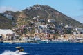 The hill with luxury waterfront homes and resort hotels by the bay of Cabo San Lucas, Mexico Royalty Free Stock Photo