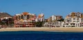 The luxury waterfront resort hotel by the bay of Cabo San Lucas, Mexico Royalty Free Stock Photo