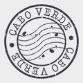Cabo Verde Stamp Postal. Map Silhouette Seal. Passport Round Design. Vector Icon. Design Retro Travel.