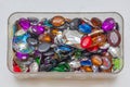 Cabochon Gemstones Box Royalty Free Stock Photo