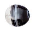 Cabochon from striped agate gemstone isolated