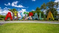 Caboolture, Queensland, Australia - Big colourful Australia sign in front of the historical village museum