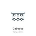 Caboose outline vector icon. Thin line black caboose icon, flat vector simple element illustration from editable transportation