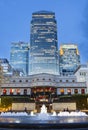 Cabot Square In London at night, editorial Royalty Free Stock Photo