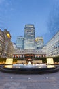 Cabot Square In London at night Royalty Free Stock Photo