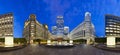 Cabot Square In London at night Royalty Free Stock Photo