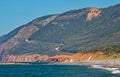 Cabot Trail Winds Into the Highlands With The Atlantic In The Foreground Royalty Free Stock Photo