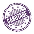 CABOTAGE text written on purple indigo grungy round stamp