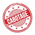 CABOTAGE text written on red grungy round stamp
