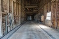 Cabri, SK/Canada- July 23, 2019: The interior of an abandoned grain elevator in Saskatchewan, Canada Royalty Free Stock Photo