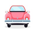 Cabriolet Back View, Pink Retro Automobile Vector