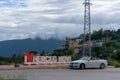 Cabriolet convertible roadster parked on the street Herceg Novi