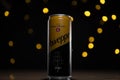 Cacak, Serbia - 24 October 2021: Schweppes Indian tonic water drink. Bokeh light behind