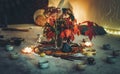 Cacao ceremony space, heart opening medicine. Royalty Free Stock Photo