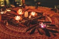 Cacao ceremony space, heart opening medicine. Royalty Free Stock Photo