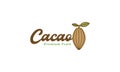 Cacao chocolate fruit logo design vector icon symbol graphic illustration