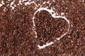 Cacao nibs. Peeled, crushed and lightly roasted cocoa beans. Sugar-free product, Natural antidepressant. It is often added as Royalty Free Stock Photo