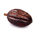 Cacao pod isolated on white backgrounds.Illustration. Ai generated Royalty Free Stock Photo