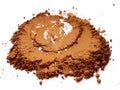 Cacao powder on white background