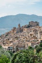 Caccamo, Sicily, Italy. View of popular hilltop medieval town with impressive Norman castle and surrounding countryside.Italian Royalty Free Stock Photo