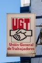 Sign of the Spanish union UGT, General union of workers.