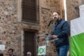 The leader of the far-right party Vox, during his speech at the rally held in the Plaza de San Jorge in Caceres.