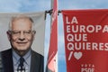 Poster with the image of Josep Borrel, candidate for the PSOE in the European elections, in Caceres.