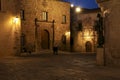 Santa Maria square in the historic old town of Caceres city at night
