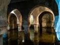 Caceres, Spain - Sep 28, 2021: Moorish cistern Aljibe in Caceres. Former mosque under the Muslim rule in Spain