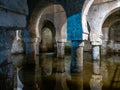 Caceres, Spain - Sep 28, 2022: Moorish cistern Aljibe in Caceres. Former mosque under the Muslim rule in Spain