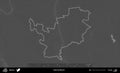Cacersk District outlined, Belarus. Grayscale Royalty Free Stock Photo