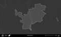 Cacersk District highlighted, Belarus. Grayscale Royalty Free Stock Photo