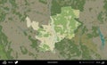 Cacersk District highlighted, Belarus. Topographic Humanitarian Royalty Free Stock Photo