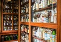 Cachaca alcohol bottles collection in Brazil Royalty Free Stock Photo