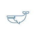 Cachalot line icon concept. Cachalot flat vector symbol, sign, outline illustration.