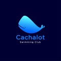 Cachalot logo. Swimming club. Swimming and diving goods. Royalty Free Stock Photo