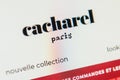 Cacharel Web Site. Selective focus.