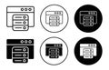 Caching Icon collection of outline thin line symbol or sign