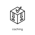 Caching icon. Trendy modern flat linear vector Caching icon on w